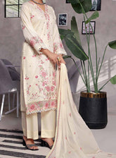 Ishama By Pak Fabrics Embroidered Slub Lawn Unstitched 3 Piece Suit PF25LESL ECD-549